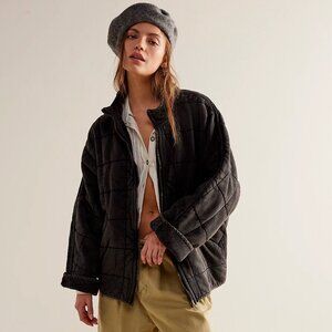 Free People Quilted Bomber Jacket